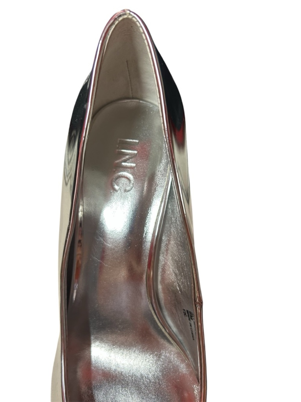 Inc International Concepts Ubika Silver Pointed-toe Pumps 9M Silver Block Heel - Picture 5 of 9